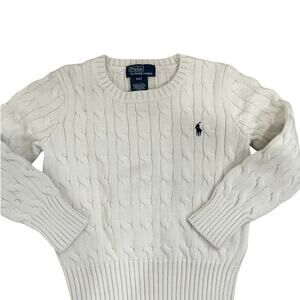 Polo Ralph Lauren Kids Cream Cable Knit Sweater Cotton Preppy 4T